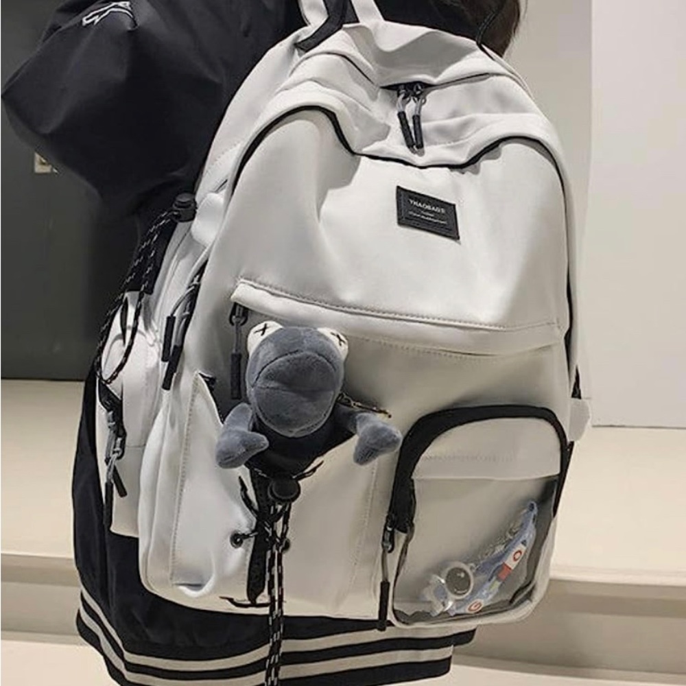 Kawaii Backpack for Teen Girls Boys Cute Bookbag Aesthetic Schoolbag - Picture 3 of 4